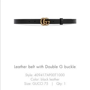 Gucci Slim Leather Belt with Double G Buckle